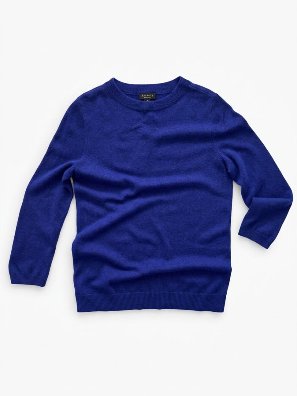 NWT Talbots 100% Cashmere Audrey Sweater Purple 3/4 Sleeve Ballet Crew Neck Sz S
